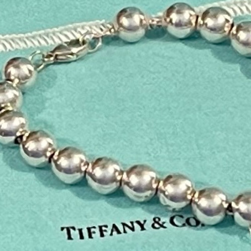 Auc Tiffany & Co. HardWear Ball Sterling Heart Charm Bracelet - Picture 6 of 9